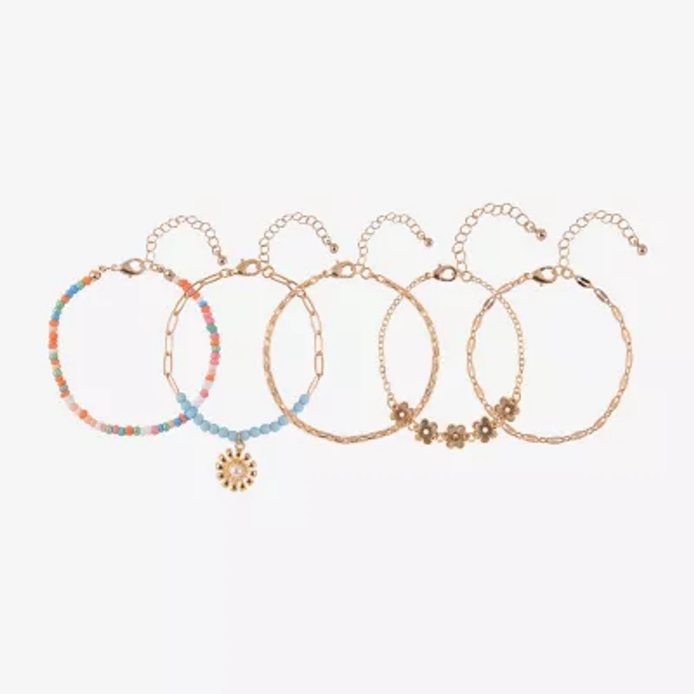 Arizona Womens 5-pc. Beaded Bracelet Set