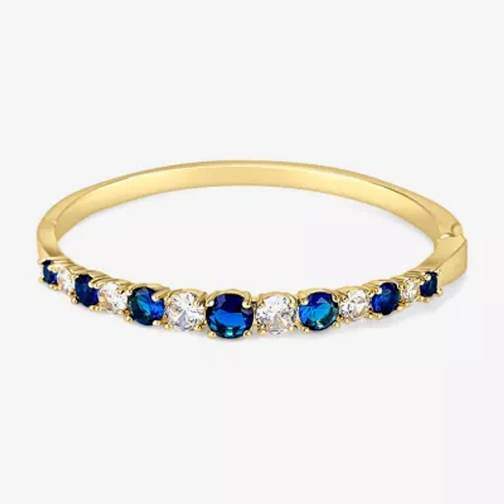 Sparkle Allure Graduating Womens Cubic Zirconia Pure Silver Over Brass Bangle Bracelet
