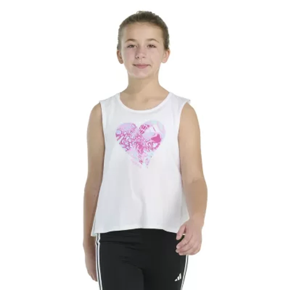 adidas Big Kid Girls Crew Neck Sleeveless Active Tank Top