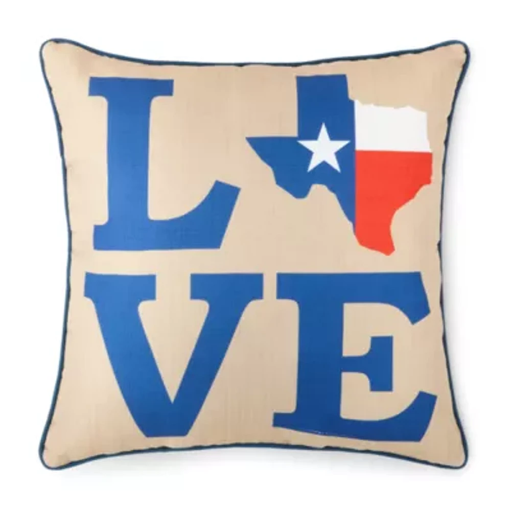Texas Love Square Throw Pillow