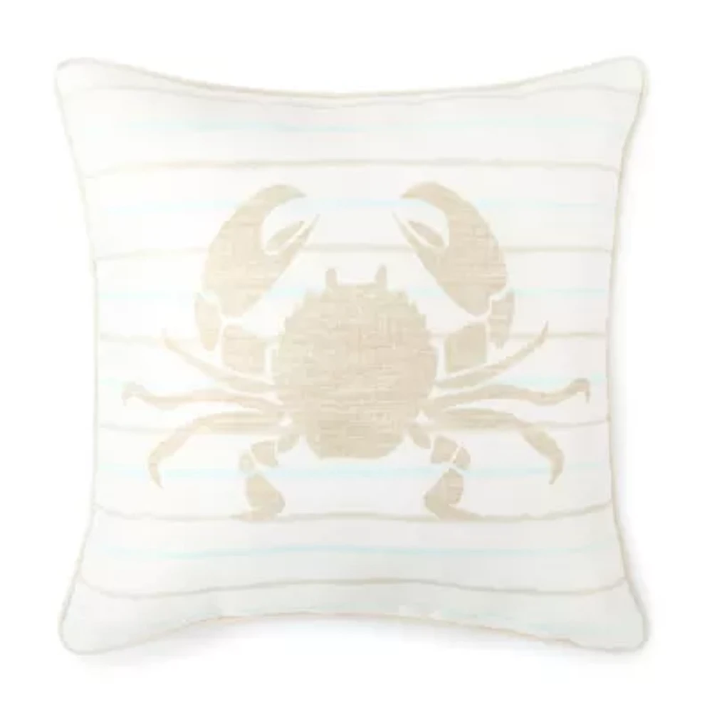 Crab Square Throw Pillow
