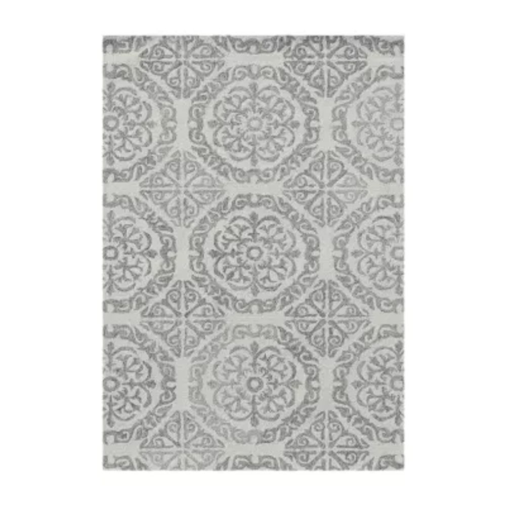 Boston 1 Medallion Hand Tufted Indoor Rectangular Accent Rug