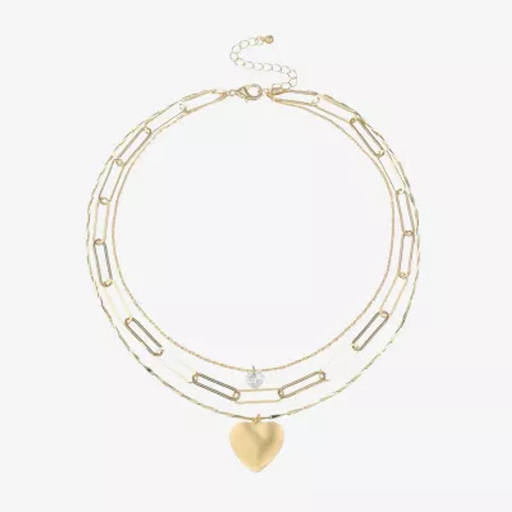 Bold Elements Gold Tone Womens 18 1/2 Inch Strand Necklace