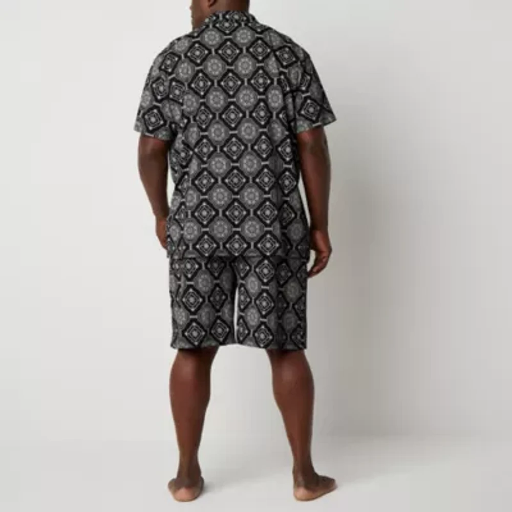 Shaquille O'Neal XLG Mens Short Sleeve 2-pc. Big and Tall Pajama Sets