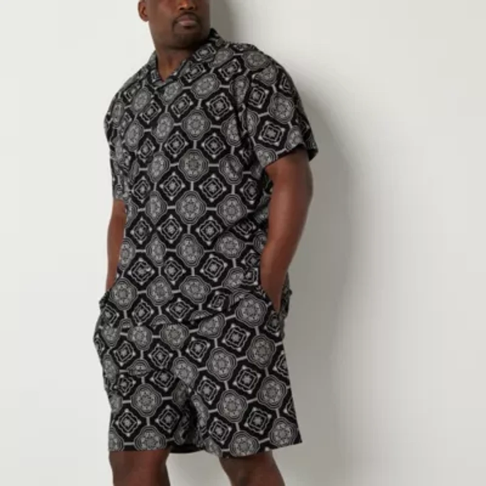 Shaquille O'Neal XLG Mens Short Sleeve 2-pc. Big and Tall Pajama Sets