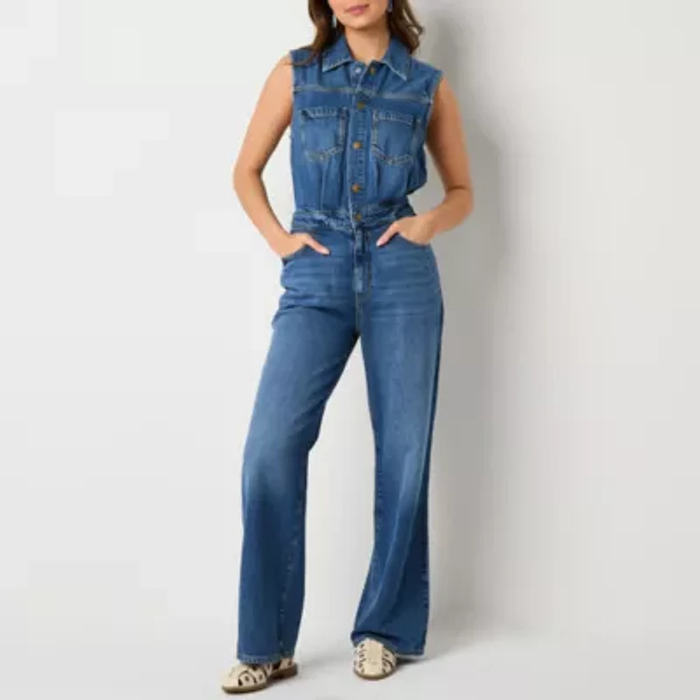 a.n.a Soft Drape Womens Sleeveless Jumpsuit