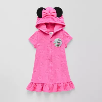 Disney Collection Little & Big Kid Girls Minnie Mouse Terry Cloth Dress Swimsuit Cover-Up