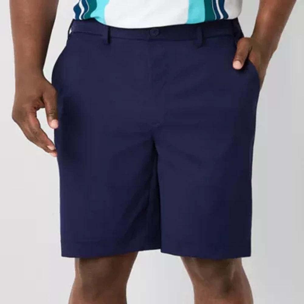 Shaquille O'Neal XLG Mens 10 1/2" Big and Tall Moisture Wicking Drawstring Waist Chino Short