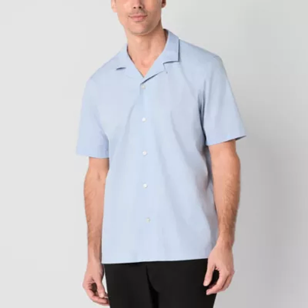 J. Ferrar Ultra Comfort Mens Short Sleeve Camp Shirt