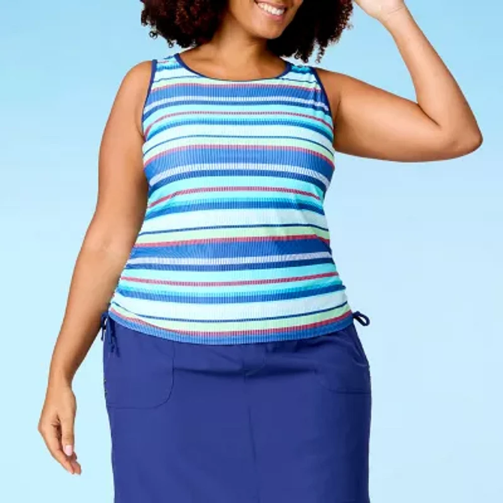 Free Country Built Bra Floral Tankini Swimsuit Top Plus