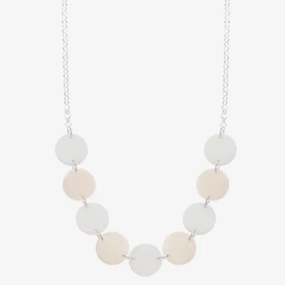 Liz Claiborne Silver Tone Womens 17 Inch Collar Necklace