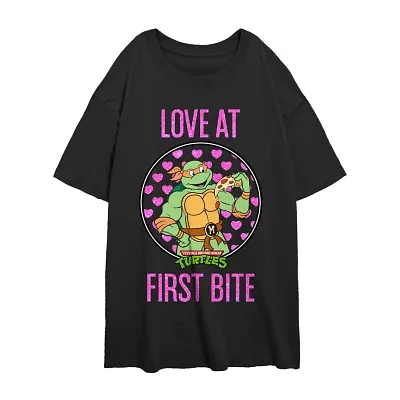 Womens Crew Neck Short Sleeve Regular Fit Teenage Mutant Ninja Turtles Juniors Graphic T-Shirt