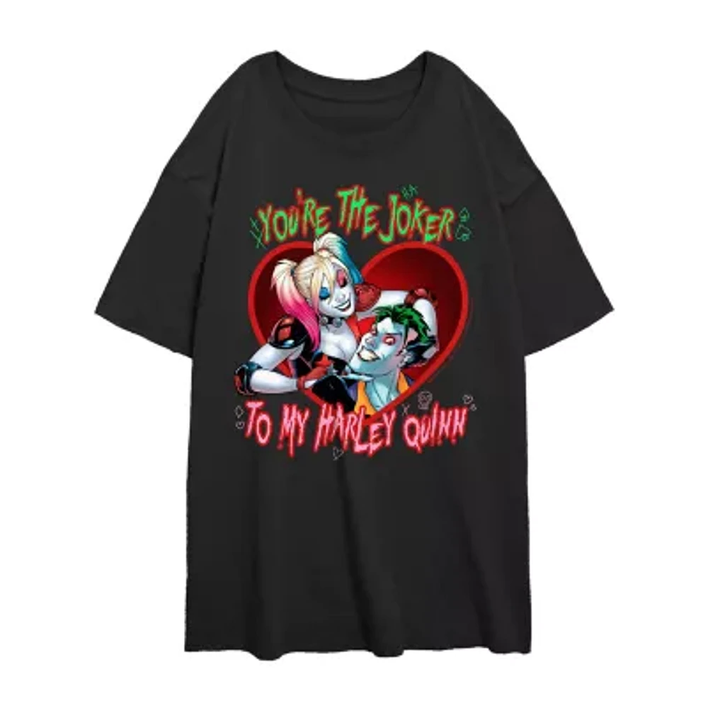 You'Re The Joker To My Harley Quinn Tee Womens Crew Neck Short Sleeve Regular Fit Batman Juniors Graphic T-Shirt