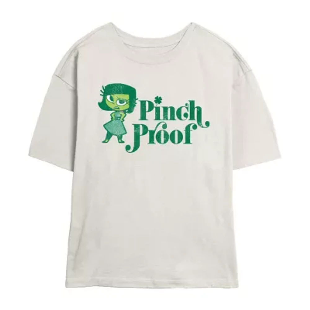 Envy Pinch Proof Tee Womens Crew Neck Short Sleeve Regular Fit Inside Out Juniors Graphic T-Shirt