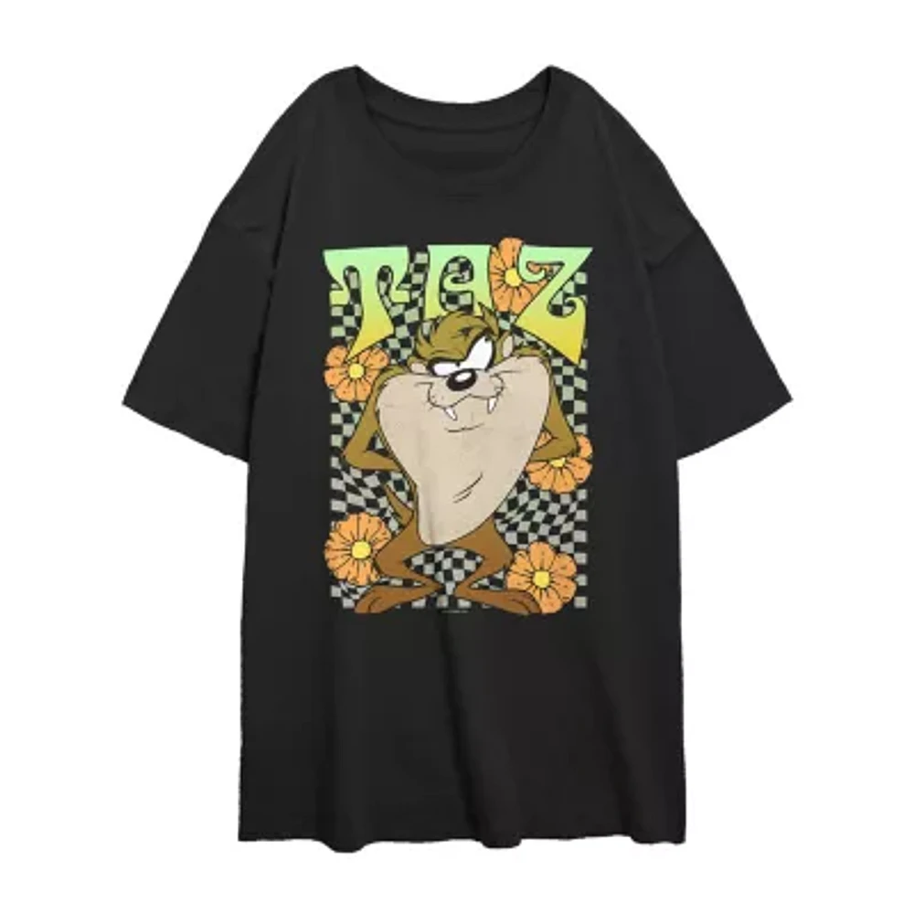 Looney Tunes Taz Tee Womens Crew Neck Short Sleeve Regular Fit Juniors Graphic T-Shirt