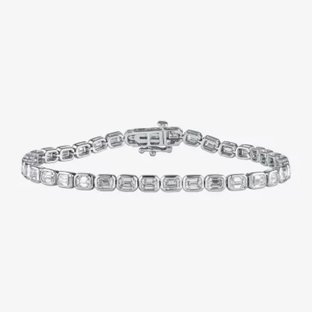 F / Si1) Womens 5 CT. T.W. Lab Grown White Diamond 10K White Gold 7 Inch Tennis Bracelet