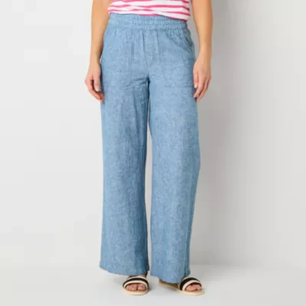 St. John's Bay Womens Wide Leg High Rise Trouser