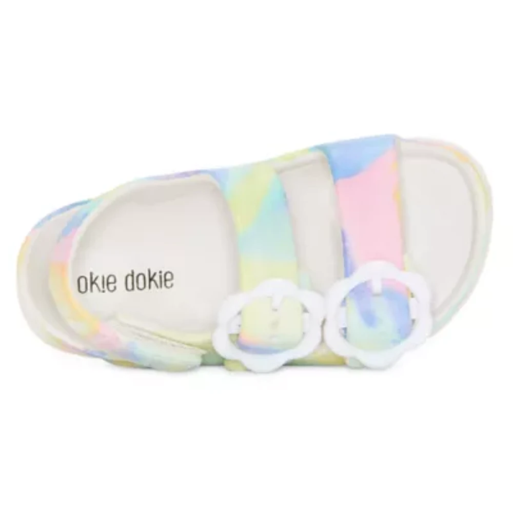 Okie Dokie Tie Dye Toddler Girls Slide Sandals