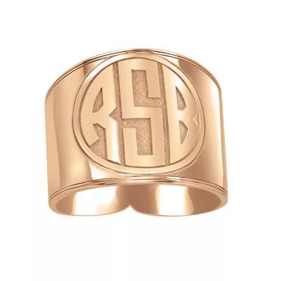 Personalized Circle Block Monogram Ring