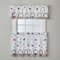 Saturday Knight Cardinals & Berries Holiday 2-pc. Rod Pocket Window Tier