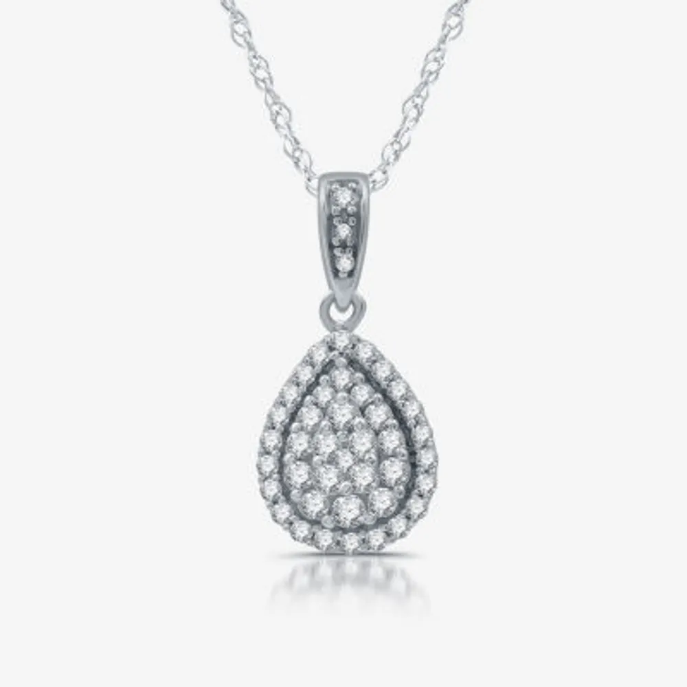 Diamond Blossom Womens 1 CT. T.W. Natural White Diamond Sterling Silver Pear 2-pc. Jewelry Set