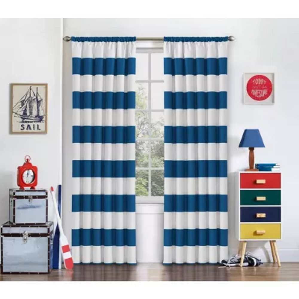 Eclipse Peabody Rod Pocket Blackout Single Curtain Panel