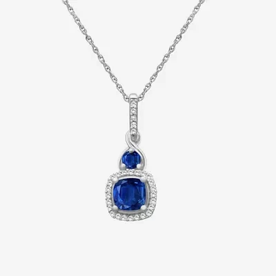 Womens Gemstone & 1/10 CT. T.W. Natural Diamond 10K Gold Round 18 Inch Pendant Necklace