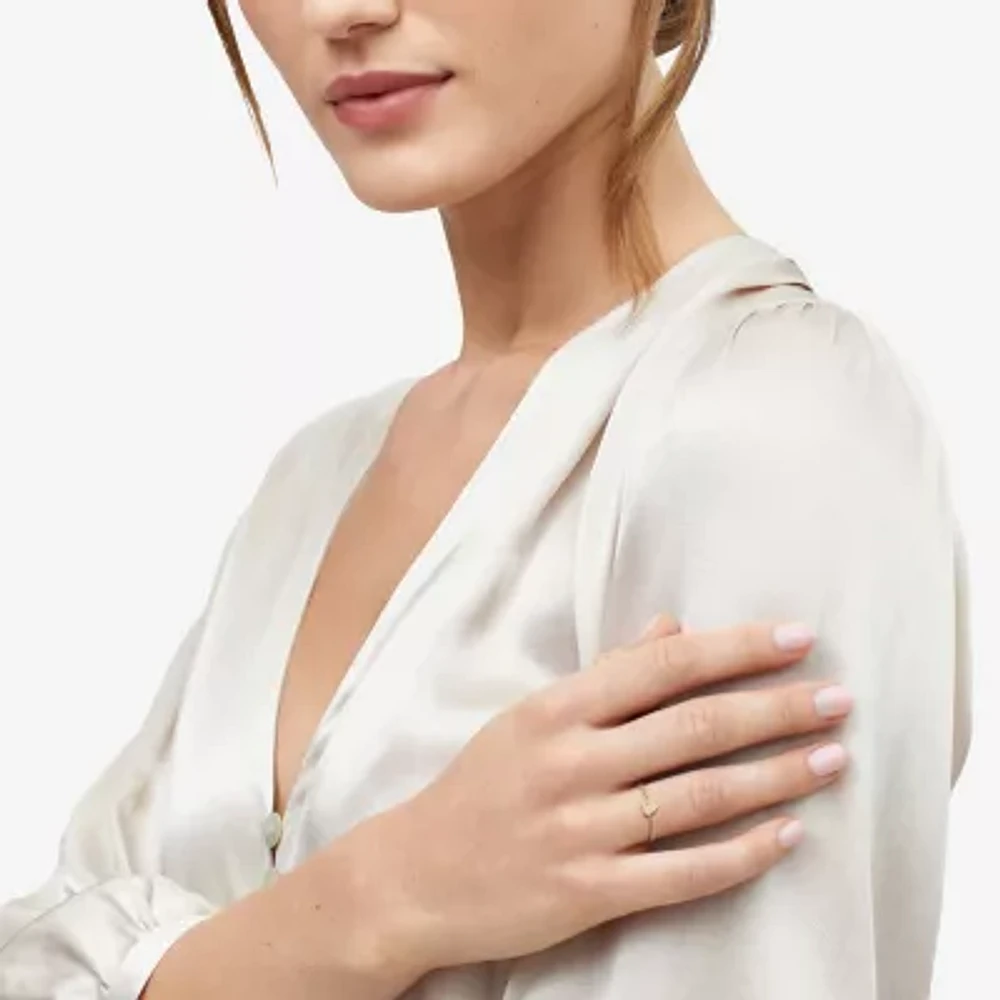 Womens 10K Gold Heart Round Band