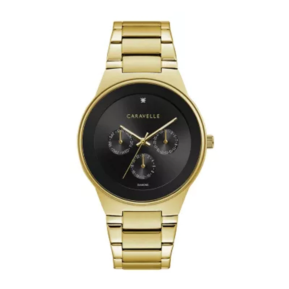 Caravelle Designed By Bulova Mens Gold Tone Stainless Steel Bracelet Watch 44d102