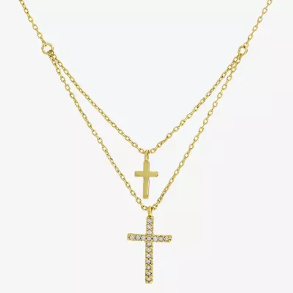 Sparkle Allure Womens Cubic Zirconia 16 Inch Strand Necklace