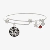 Sparkle Allure Zodiac Womens Red Ruby Pure Silver Over Brass Round Bangle Bracelet