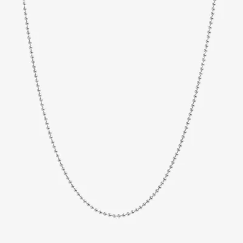 Silver Treasures Made Italy Womens Sterling 16 Inch Bead Chain Necklace