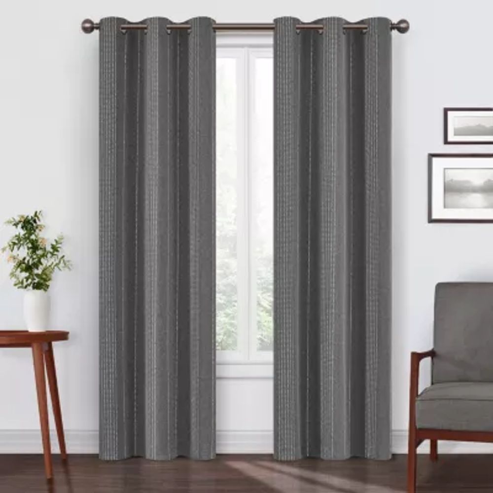 Eclipse Ronneby Stripe Grommet Top Blackout Single Curtain Panel