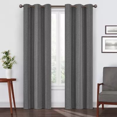 Eclipse Ronneby Stripe Grommet Top Blackout Single Curtain Panel