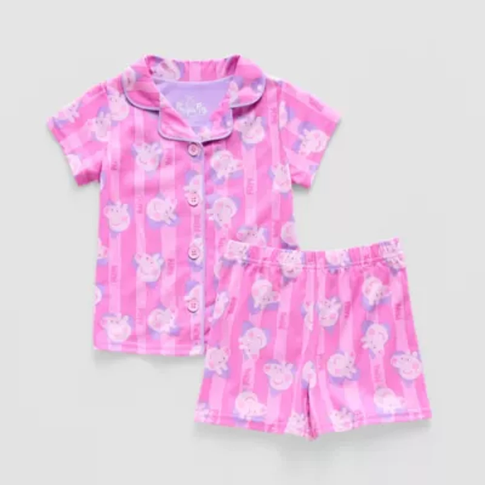 Toddler Girls Peppa Pig Short Sleeve 2-pc. Pajama Sets