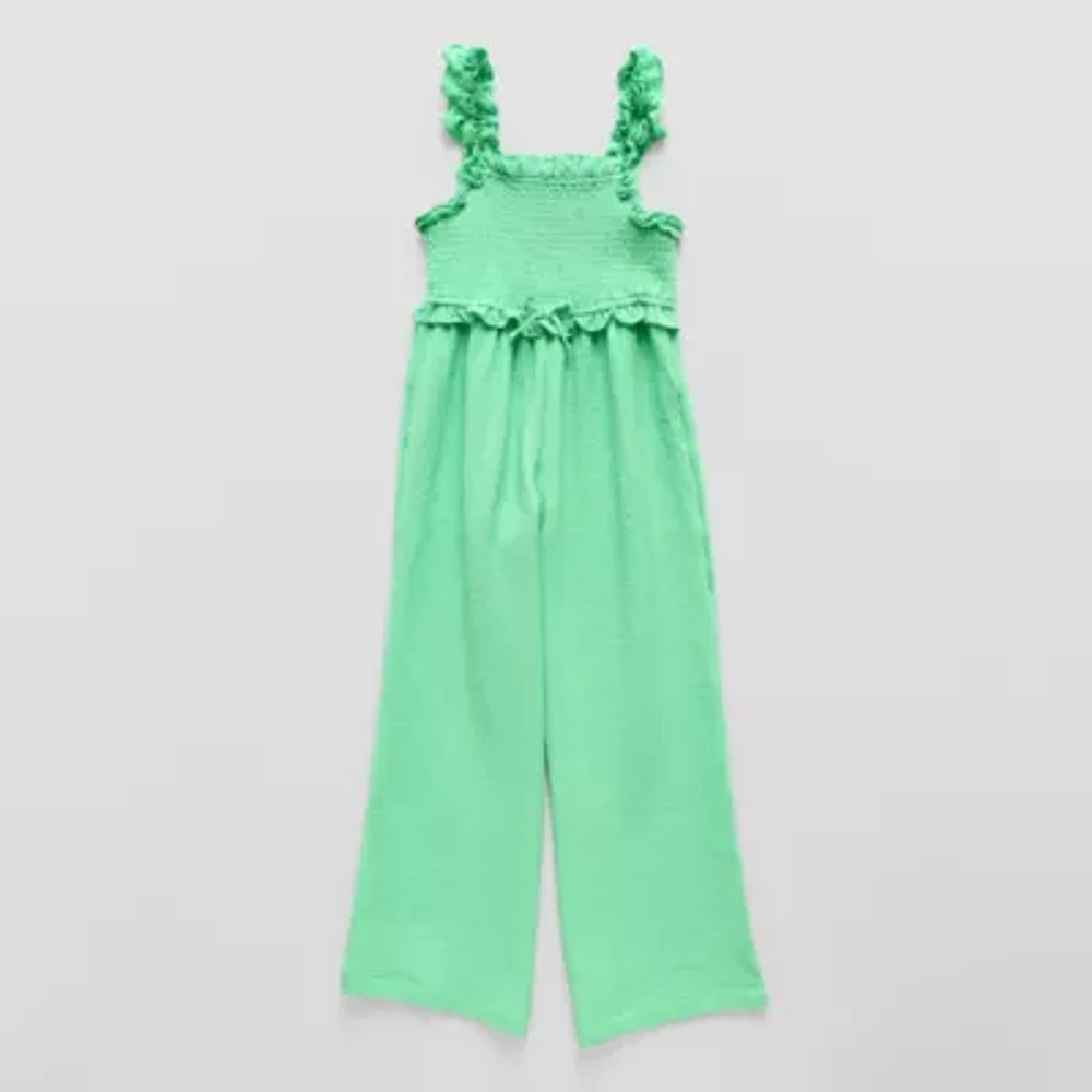Thereabouts Little & Big Kid Girls Square Neck Sleeveless Jumpsuit