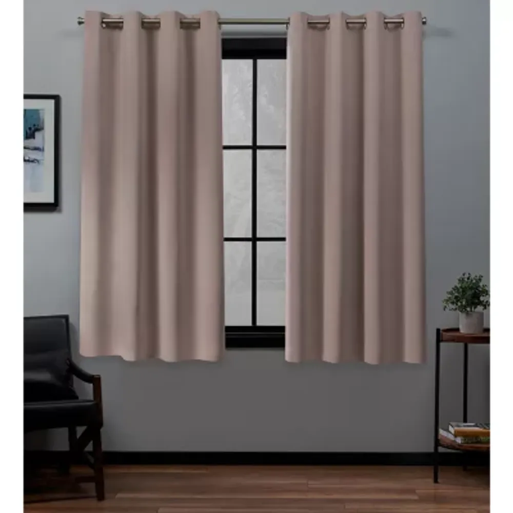 Exclusive Home Curtains Academy Grommet Top Energy Saving 100% Blackout Set of 2 Curtain Panel