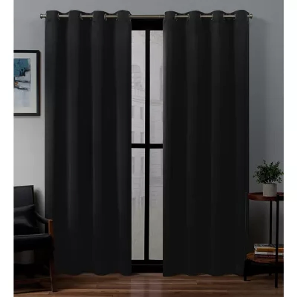 Exclusive Home Curtains Sateen Grommet Top Blackout Set of 2 Curtain Panel