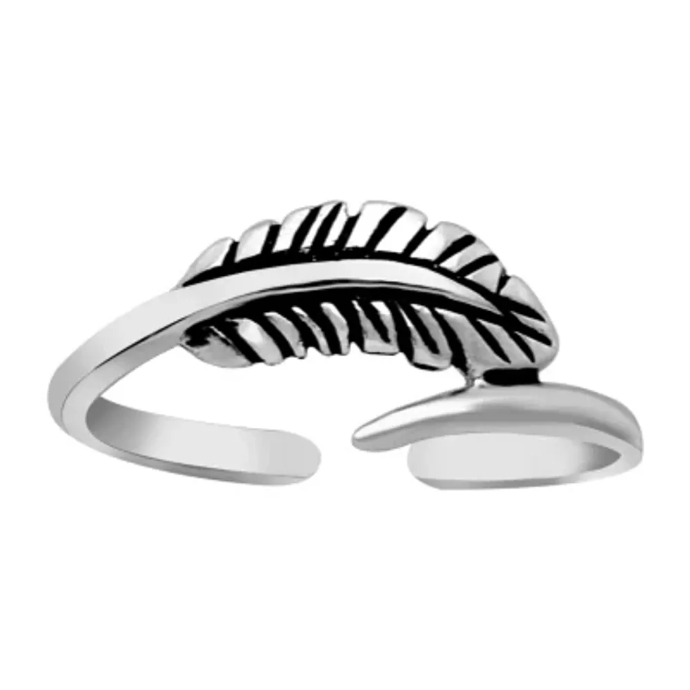 Itsy Bitsy Feather Sterling Silver Hypoallergenic Adjustable Toe Ring