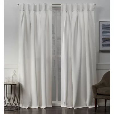 Exclusive Home Curtains Sateen Button Back Tab Energy Saving Blackout Set of 2 Curtain Panel