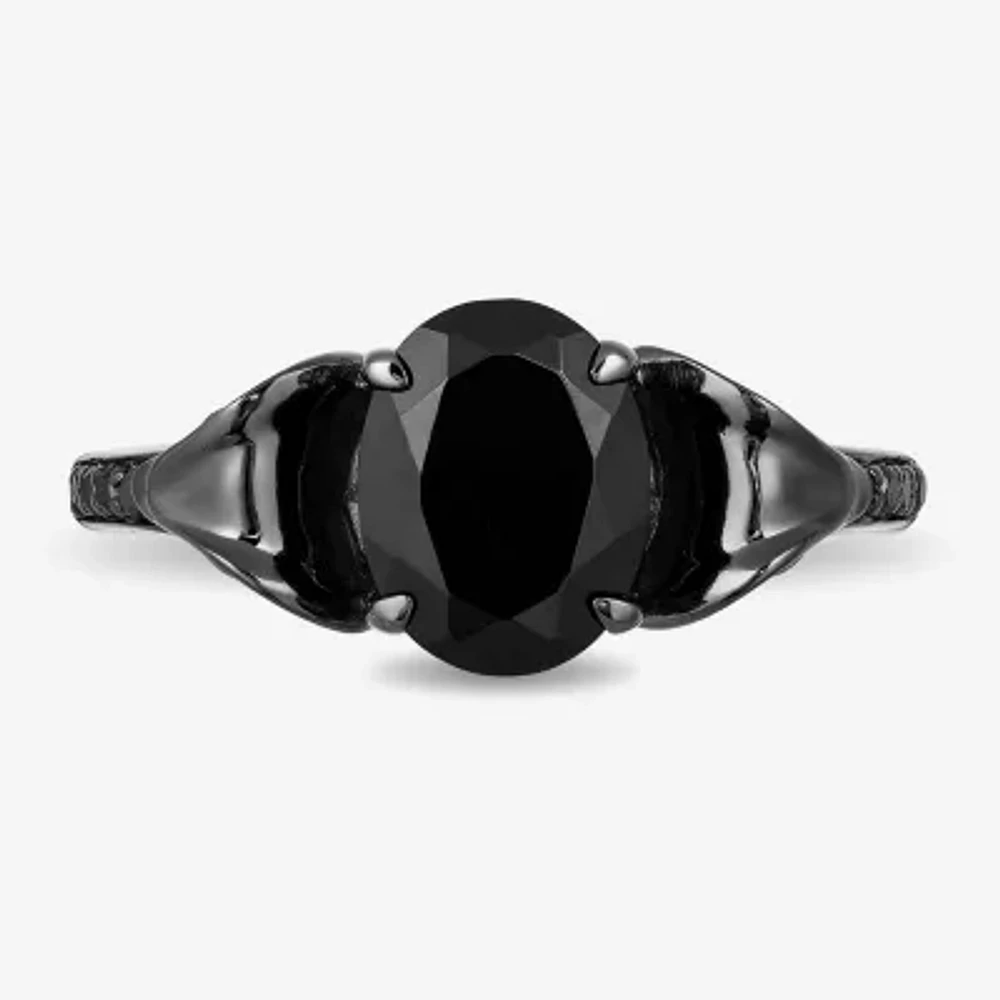 Enchanted Disney Fine Jewelry Womens Diamond Accent Genuine Black Onyx Sterling Silver Aladdin Jafar Cocktail Ring