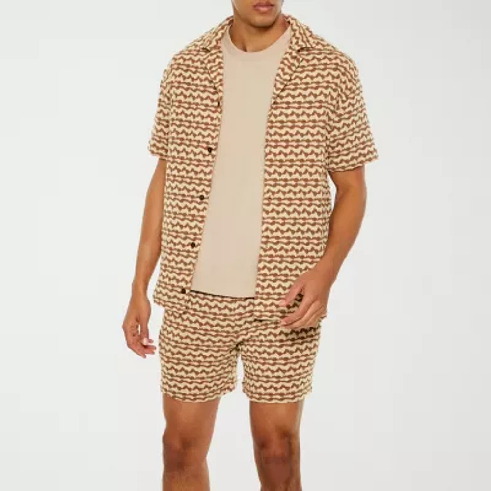 Forever 21 Mens Short Sleeve Regular Fit Button-Down Shirt