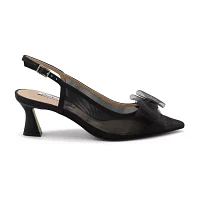 Charles David Arina Womens Pointed Closed Toe Flared Heel Pumps