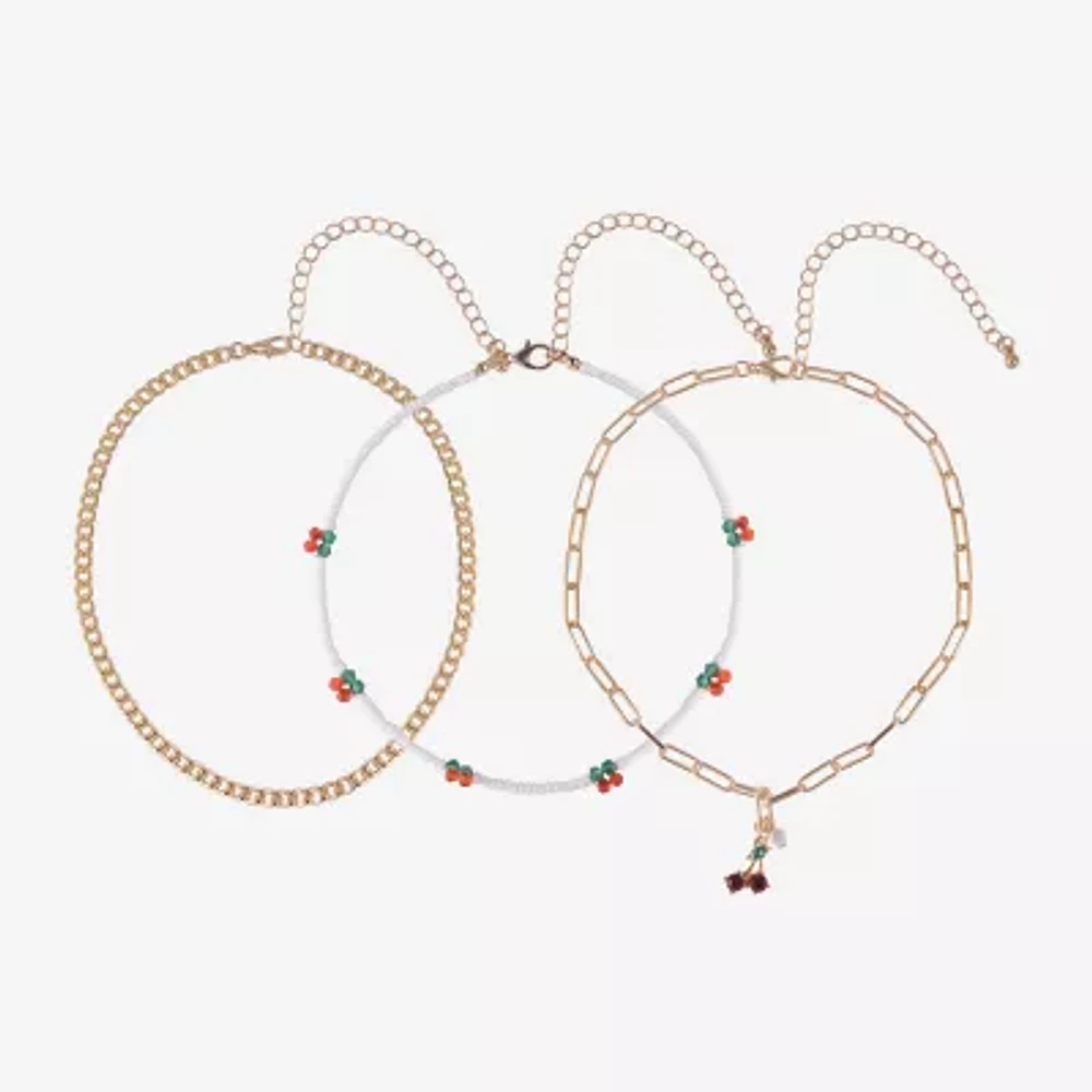 Arizona Womens Cherries 3-pc. Necklace Set