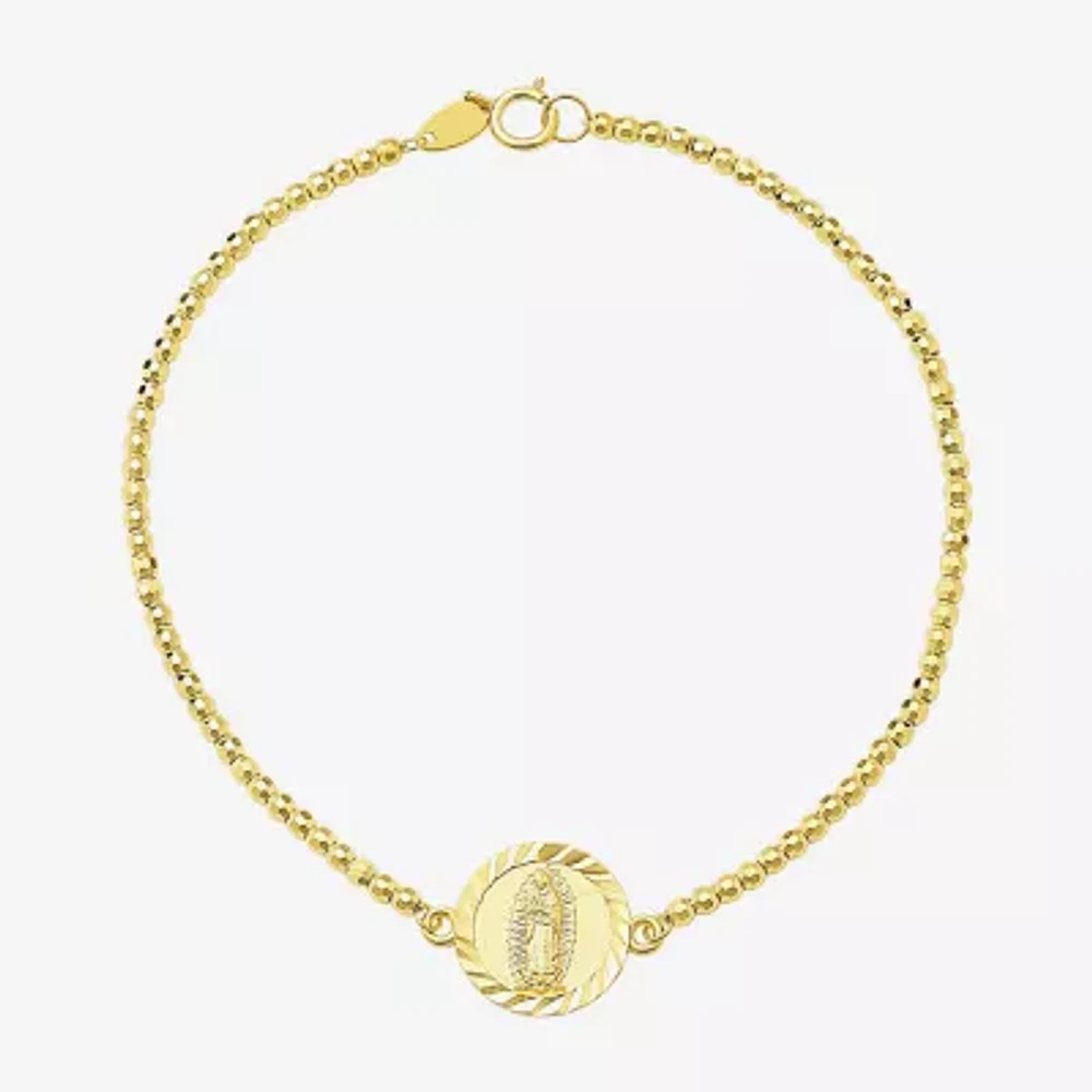 Our Lady Of Guadalupe Womens 14K Gold Charm Bracelet