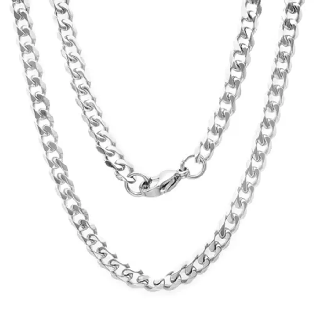 Steeltime Mens Stainless Steel 24 Inch Curb Chain Necklace