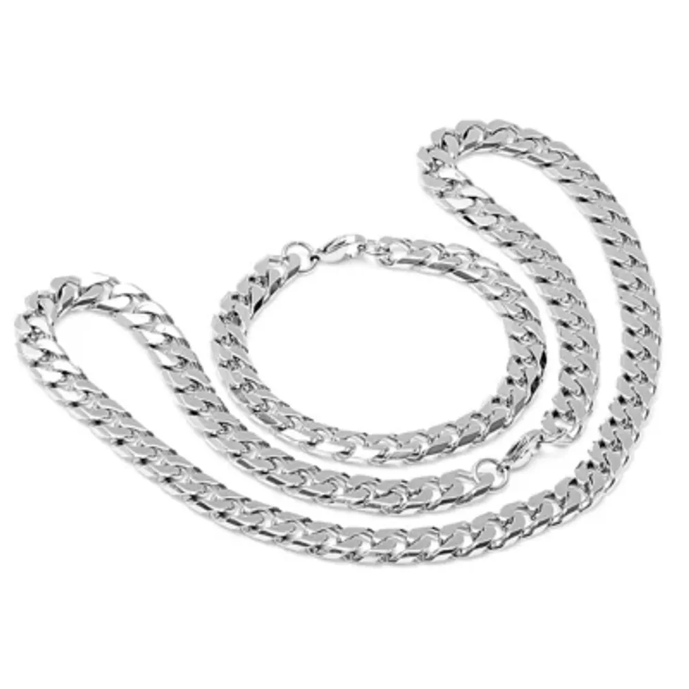 Steeltime Mens Stainless Steel 2-pc. Jewelry Set
