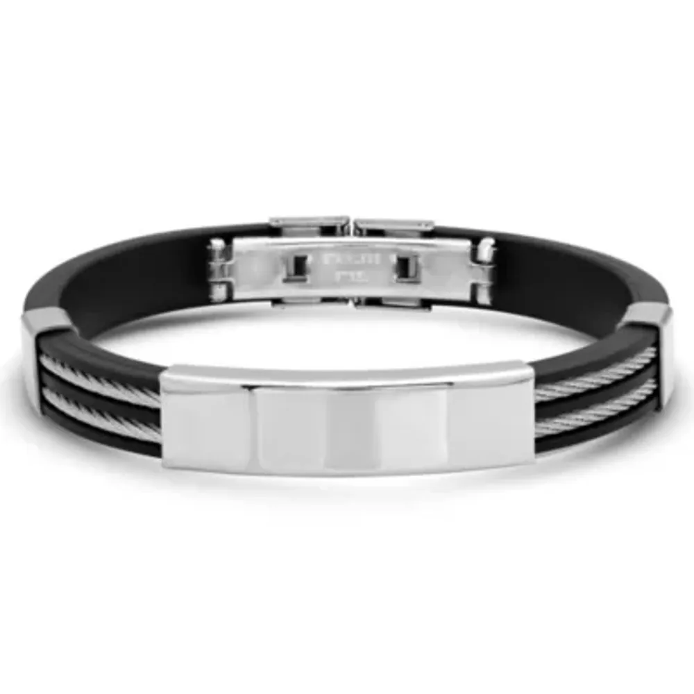 Steeltime Mens Stainless Steel Id Bracelet