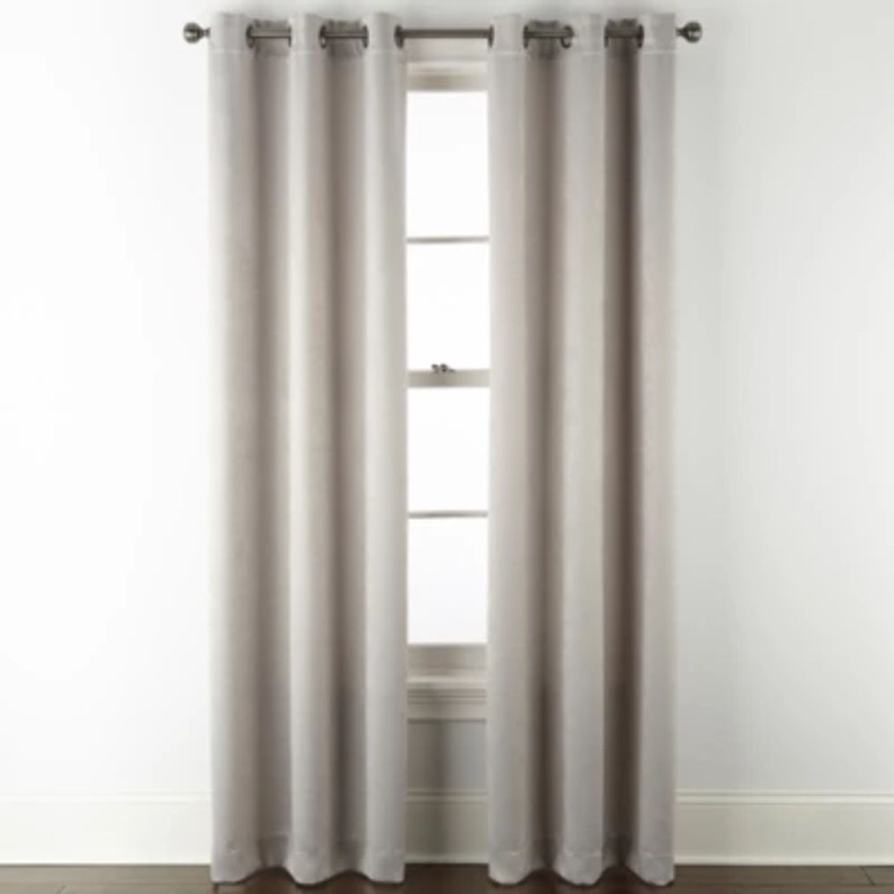 Regal Home Delaney Diamond Grommet Top Embossed Blackout Set of 2 Curtain Panel
