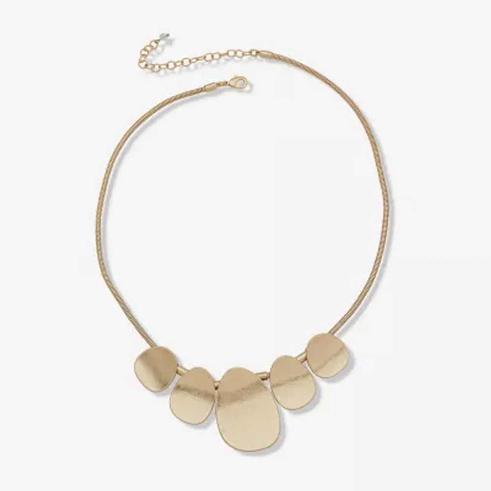 a.n.a Gold Tone Womens 18 Inch Collar Necklace